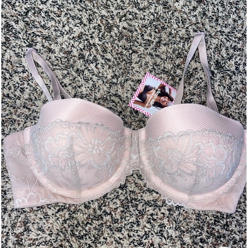Maidenform Lace Push Up Bra Womens 34C Pink New NWT Floral Underwire